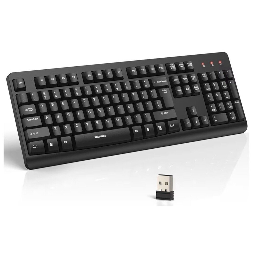 TECKNET Wireless Keyboard, 2.4G Silent Full-Size USB Keyboard with Number Pad...
